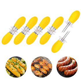 Yellow Corn Cob Holder Stainless Steel Fork Skewer Is Suitable For Corn On The Cob Grilling Tools-Selling On Amazon Is Prohibited