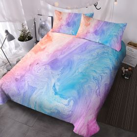 Luxury Bedding Set Rainbow Marble Duvet Cover Set Rock Girls Bed Cover Set Nature Colorful Bedlinen Twin Size