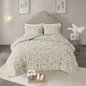 Tufted Cotton Chenille Medallion Comforter Set