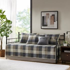 6 Piece Reversible Plaid Daybed Cover Set
