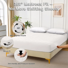 Diamond Grid Ultrasonic Waterproof Mattress Protector (Option: White-Twin)