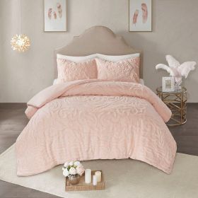 3-Piece Tufted Cotton Chenille Medallion Duvet Cover Set (Color: as Pic)