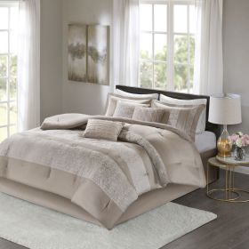 7 Piece Chenille Jacquard Comforter Set (Color: as Pic)