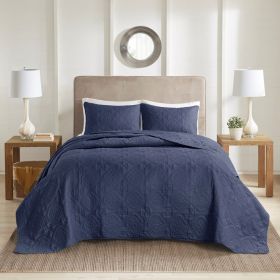 3 Piece Reversible Bedspread Set (Color: as Pic)