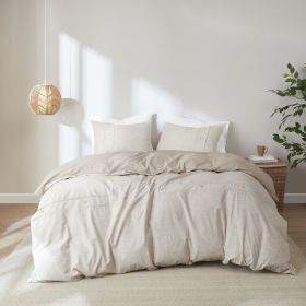 3 Piece Organic Cotton Oversized Duvet Cover Set (Color: as Pic)
